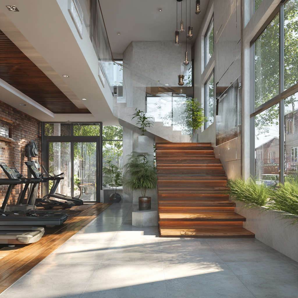 Treino funcional em espaço moderno